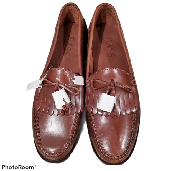 NEW G.H. Bass Cognac Esther Kiltie Tassle Leather Loafer - Picture 5 of 7